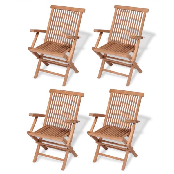 vidaXL 5 Piece Patio Dining Set Solid Teak Wood - Image 3