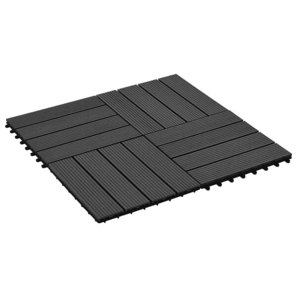 vidaXL 11 pcs Decking Tiles WPC 11.8"x11.8" 1 sqm Black - Image 2