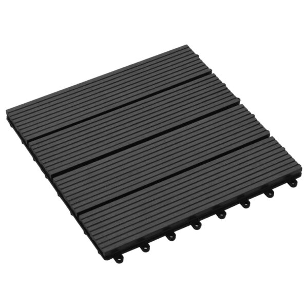 vidaXL 11 pcs Decking Tiles WPC 11.8"x11.8" 1 sqm Black - Image 3