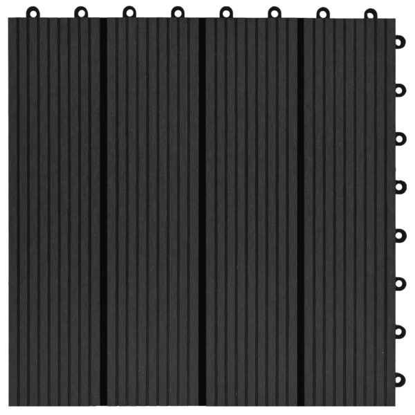 vidaXL 11 pcs Decking Tiles WPC 11.8"x11.8" 1 sqm Black - Image 5