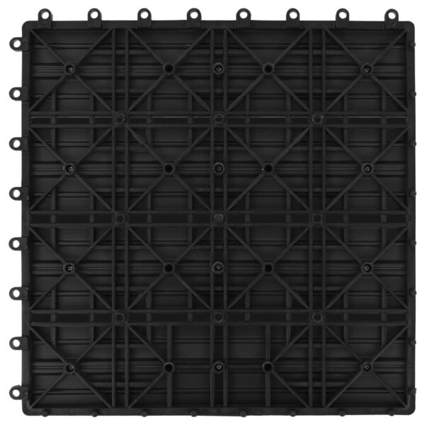 vidaXL 11 pcs Decking Tiles WPC 11.8"x11.8" 1 sqm Black - Image 6