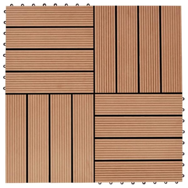 vidaXL 11 pcs Decking Tiles WPC 11.8"x11.8" 1 sqm Teak Color