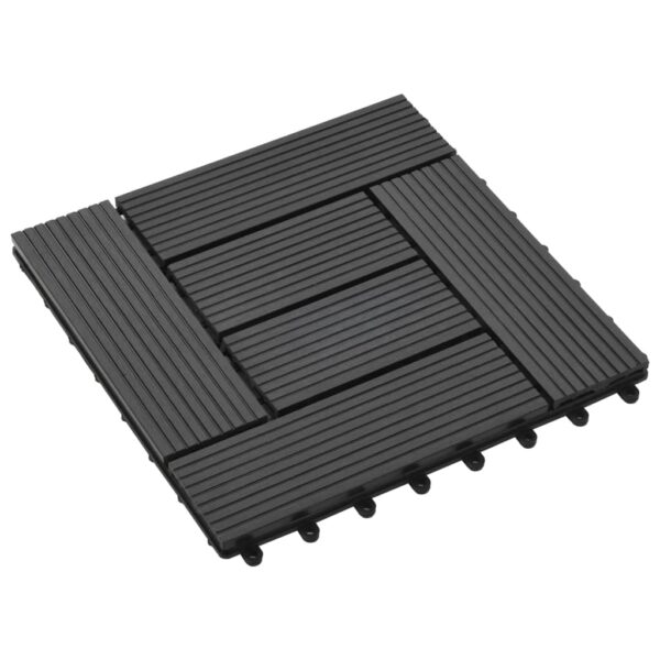 vidaXL 11 pcs Decking Tiles WPC 11.8"x11.8" 1 sqm Black - Image 3