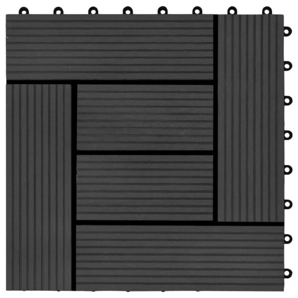 vidaXL 11 pcs Decking Tiles WPC 11.8"x11.8" 1 sqm Black - Image 5