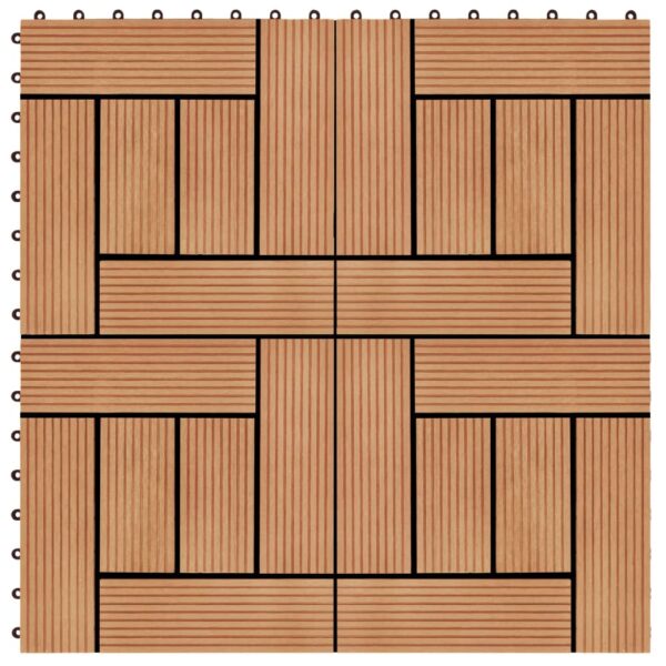 vidaXL 11 pcs Decking Tiles WPC 11.8"x11.8" 1 sqm Teak Color