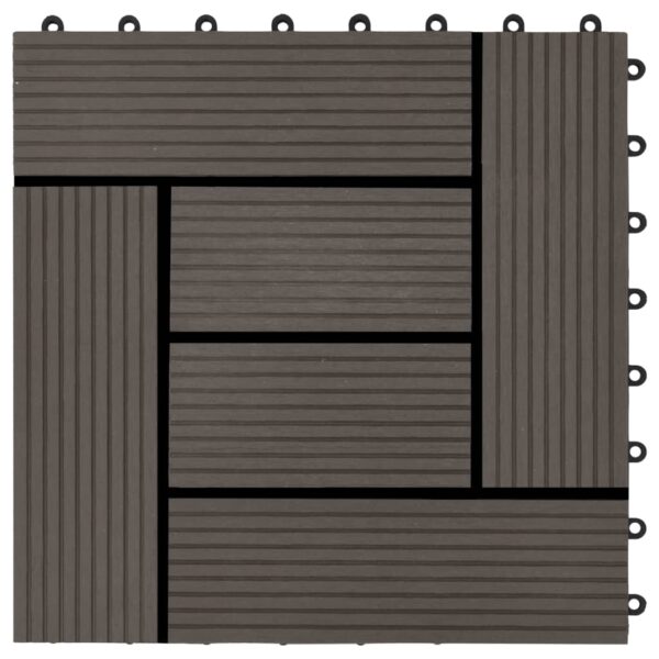 vidaXL 11 pcs Decking Tiles WPC 11.8"x11.8" 1 sqm Dark Brown - Image 5