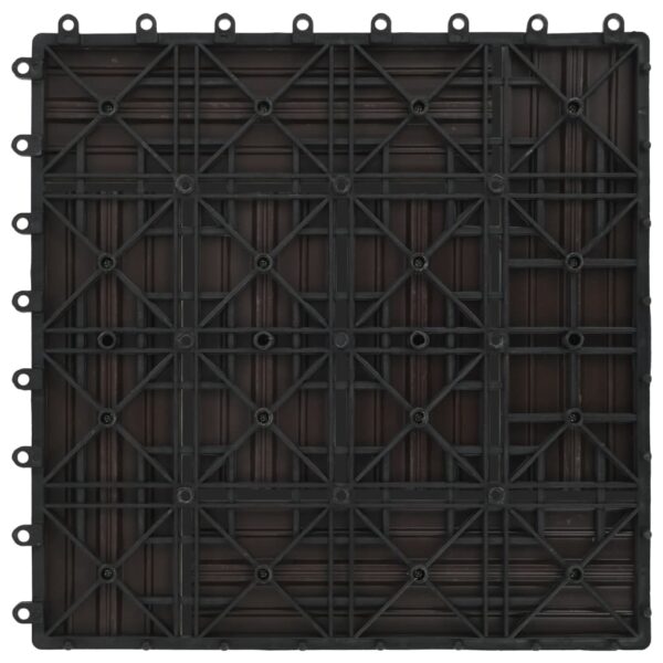 vidaXL 11 pcs Decking Tiles WPC 11.8"x11.8" 1 sqm Dark Brown - Image 6