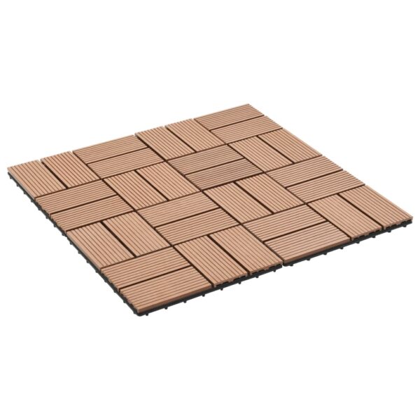 vidaXL 11 pcs Decking Tiles WPC 11.8"x11.8" 1 sqm Brown - Image 2