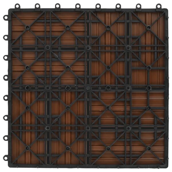 vidaXL 11 pcs Decking Tiles WPC 11.8"x11.8" 1 sqm Brown - Image 6