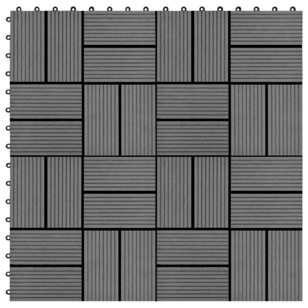 vidaXL 11 pcs Decking Tiles WPC 11.8"x11.8" 1 sqm Gray