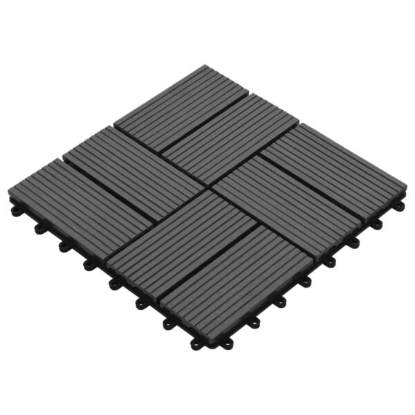 vidaXL 11 pcs Decking Tiles WPC 11.8"x11.8" 1 sqm Gray - Image 3