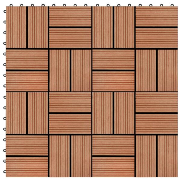 vidaXL 11 pcs Decking Tiles WPC 11.8"x11.8" 1 sqm Teak Color