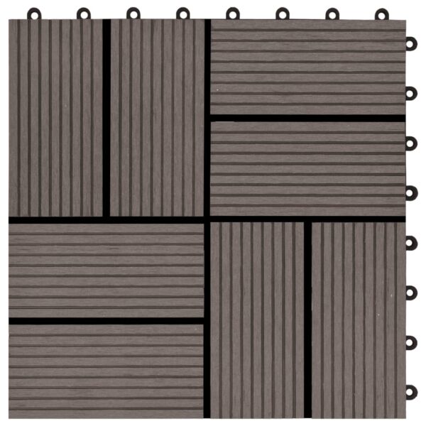 vidaXL 11 pcs Decking Tiles WPC 11.8"x11.8" 1 sqm Dark Brown - Image 5