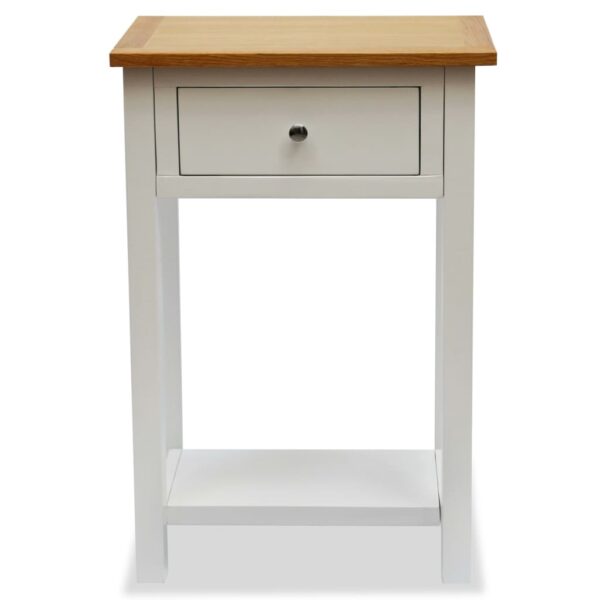 vidaXL End Table 19.7"x12.6"x29.5" Solid Oak Wood - Image 3