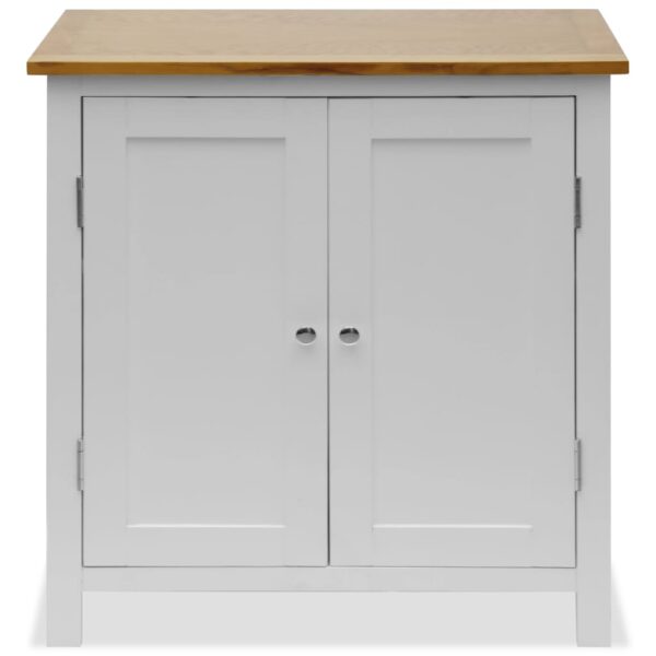 vidaXL Cupboard 27.6"x13.8"x29.5" Solid Oak Wood - Image 3