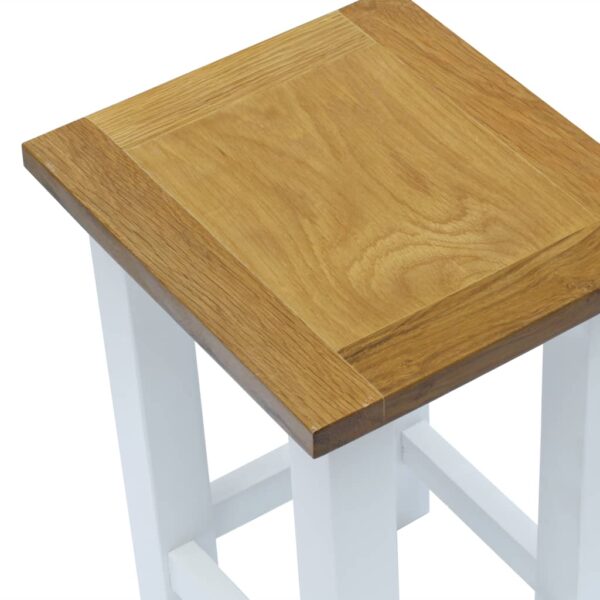 vidaXL End Table 10.6"x9.4"x14.6" Solid Oak Wood - Image 3