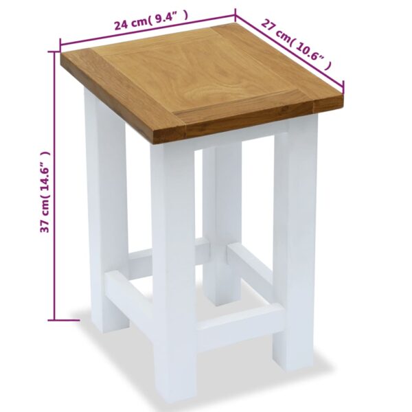 vidaXL End Table 10.6"x9.4"x14.6" Solid Oak Wood - Image 4