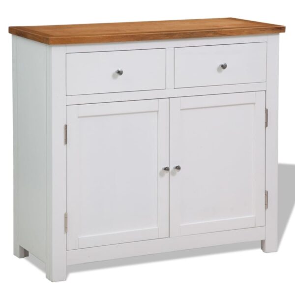 vidaXL Sideboard 35.4"x13.2"x32.7" Solid Oak Wood