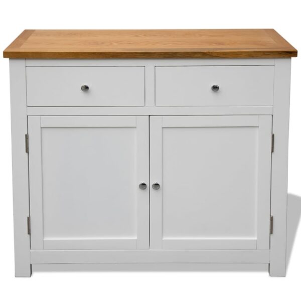 vidaXL Sideboard 35.4"x13.2"x32.7" Solid Oak Wood - Image 3