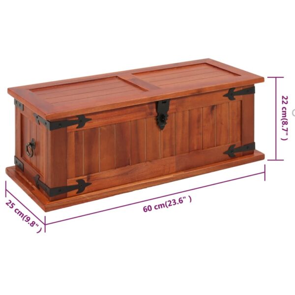 vidaXL Storage Chest 23.6"x9.8"x8.7" Solid Acacia Wood - Image 12