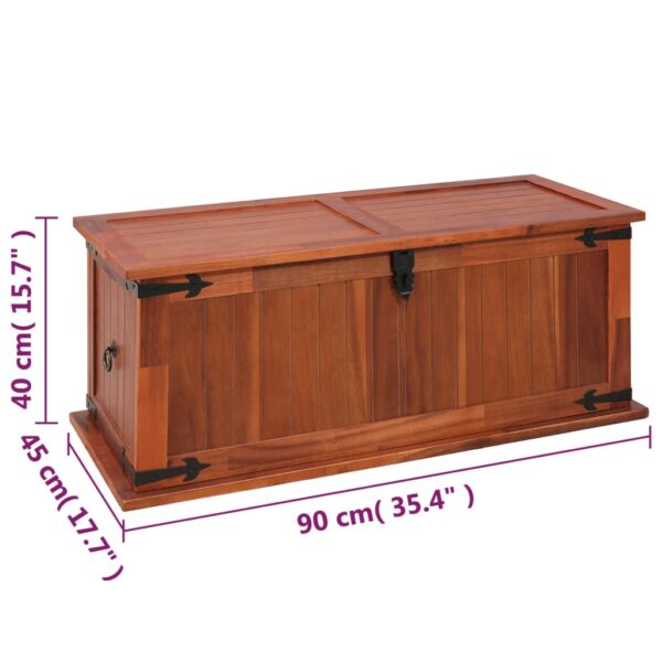 vidaXL Storage Chest 35.4"x17.7"x15.7" Solid Acacia Wood - Image 12