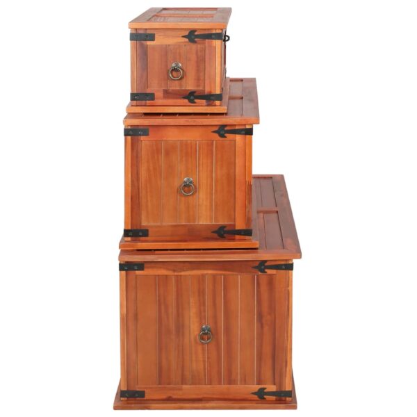 vidaXL Storage Chests 3 pcs Solid Acacia Wood - Image 2