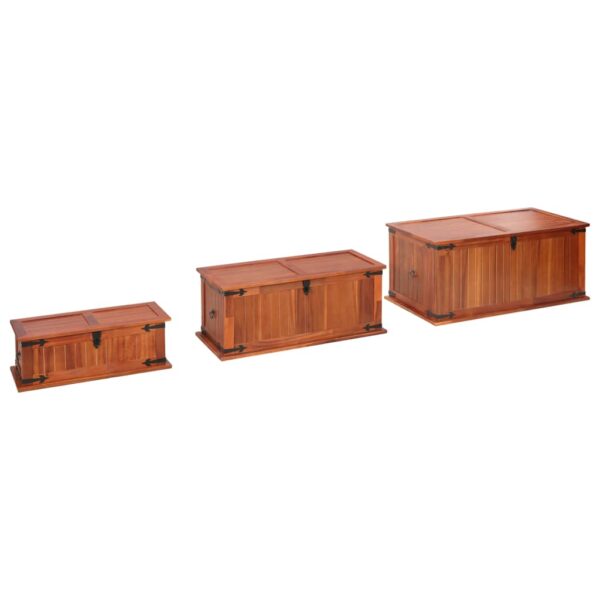 vidaXL Storage Chests 3 pcs Solid Acacia Wood - Image 4