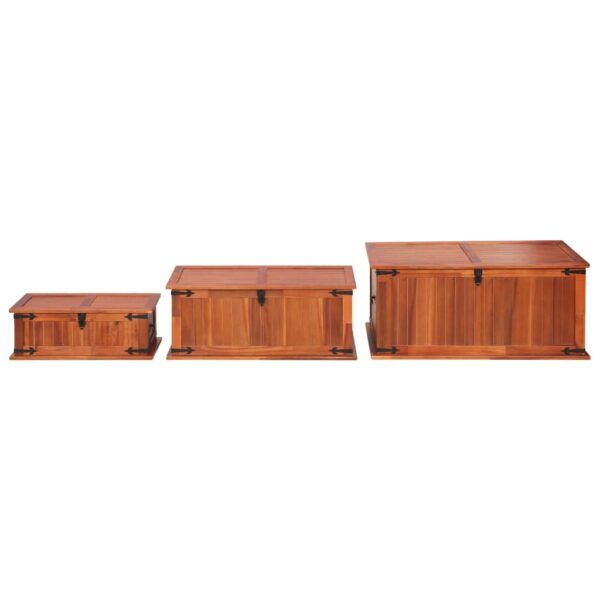 vidaXL Storage Chests 3 pcs Solid Acacia Wood - Image 5