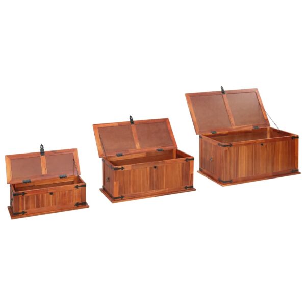 vidaXL Storage Chests 3 pcs Solid Acacia Wood - Image 6