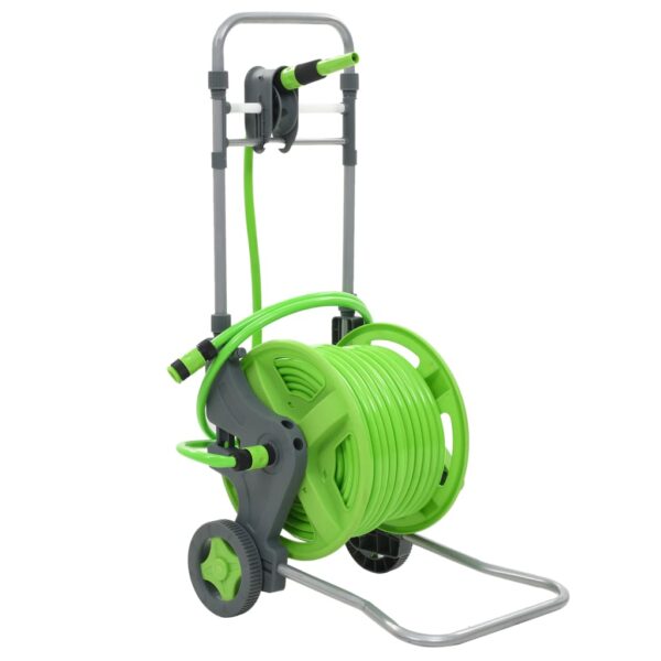 vidaXL Water Hose Reel with Wheels 174.6'+6.6' - Image 2