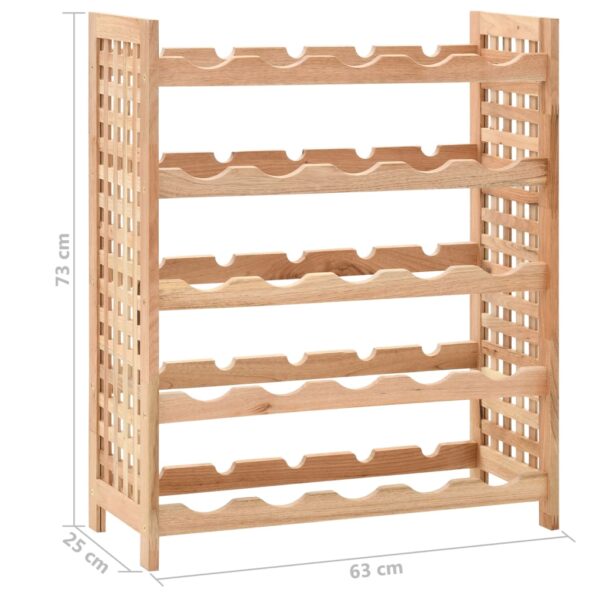 vidaXL Wine Rack for 25 Bottles Solid Walnut Wood 24.8"x9.8"x28.7" - Image 8