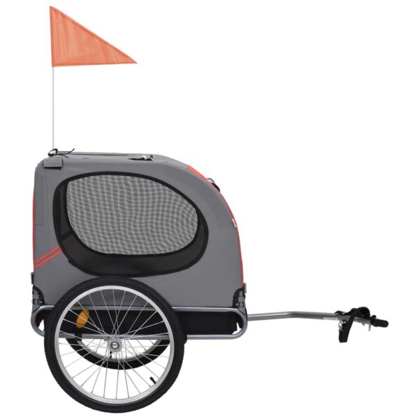 vidaXL Pet Bike Trailer Red and Black - Image 2