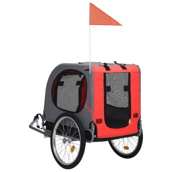 vidaXL Pet Bike Trailer Red and Black - Image 3