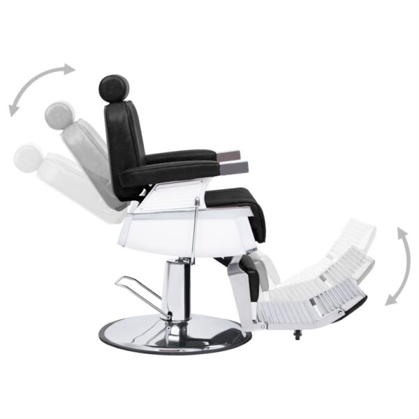 vidaXL Barber Chair Black 26.8"x27.2"x45.7" Faux Leather - Image 4