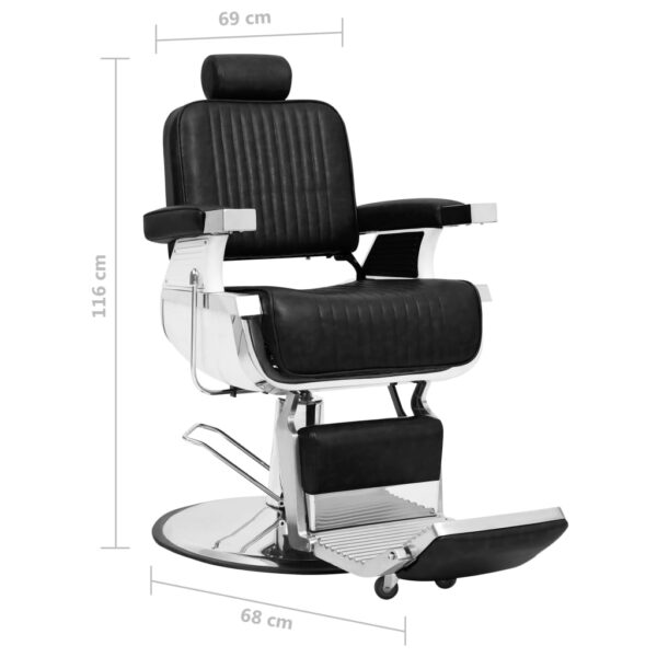 vidaXL Barber Chair Black 26.8"x27.2"x45.7" Faux Leather - Image 7