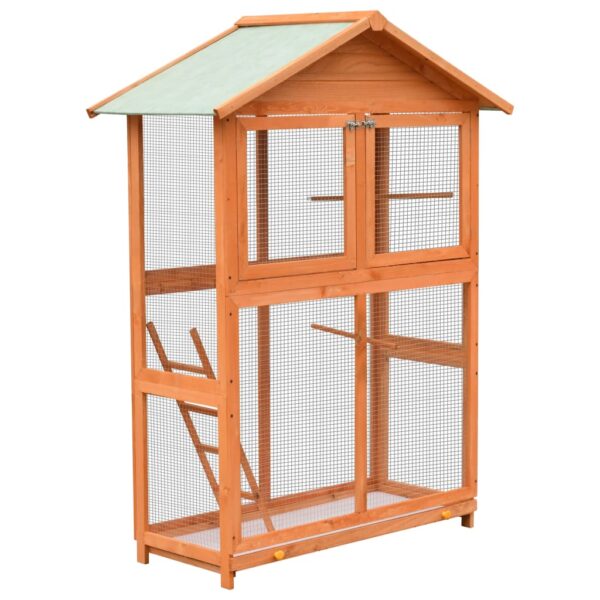 vidaXL Bird Cage Solid Pine & Fir Wood 49.4"x23.4"x64.6"