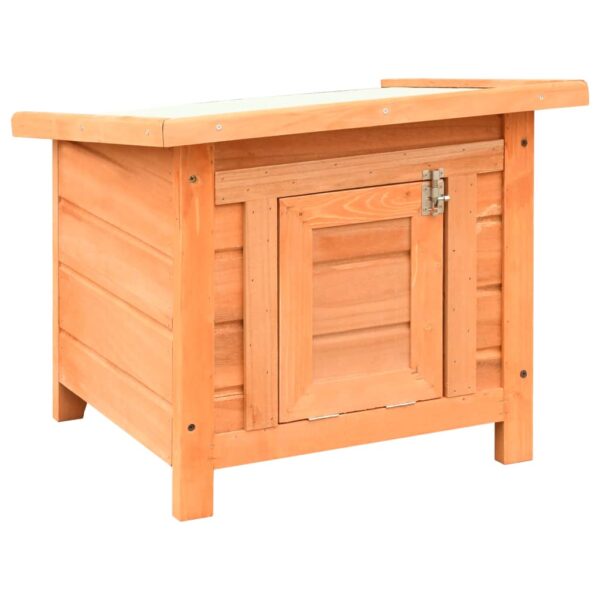 vidaXL Cat House Solid Pine & Fir Wood 19.7"x18.1"x17.1" - Image 6