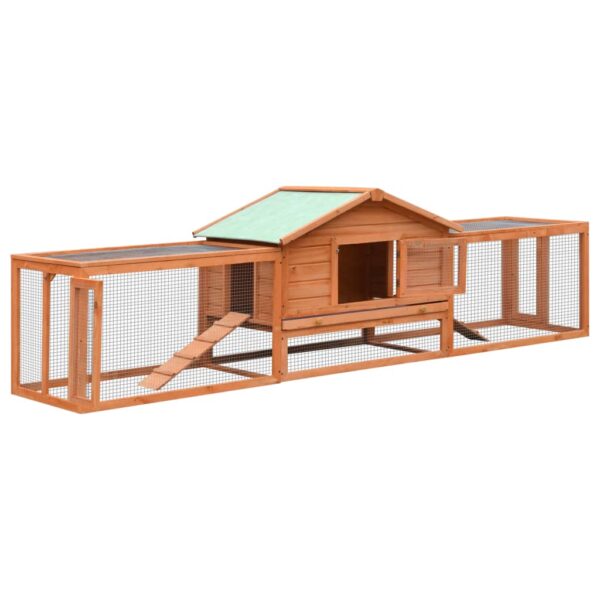 vidaXL Rabbit Hutch Solid Pine & Fir Wood 122"x27.6"x34.3"