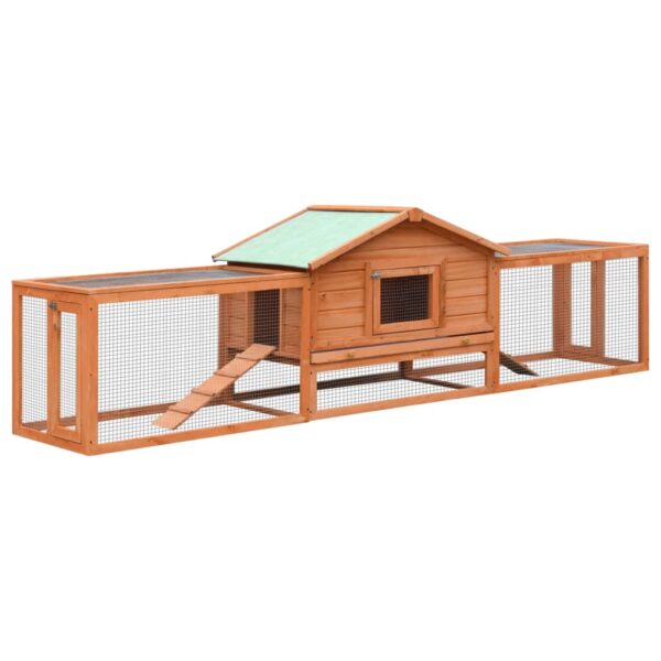 vidaXL Rabbit Hutch Solid Pine & Fir Wood 122"x27.6"x34.3" - Image 2