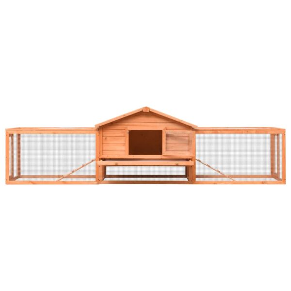 vidaXL Rabbit Hutch Solid Pine & Fir Wood 122"x27.6"x34.3" - Image 3