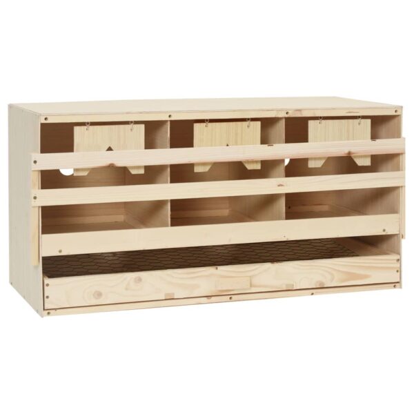 vidaXL Chicken Laying Nest 3 Compartments 28.3"x13"x15" Solid Pine Wood