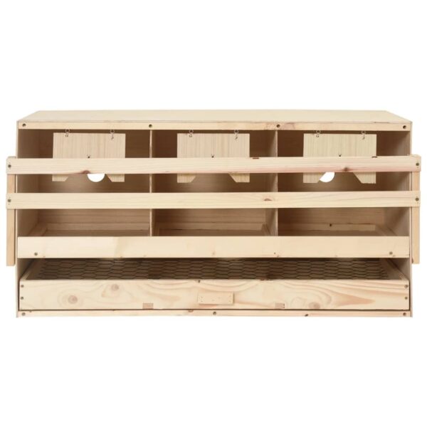 vidaXL Chicken Laying Nest 3 Compartments 28.3"x13"x15" Solid Pine Wood - Image 2