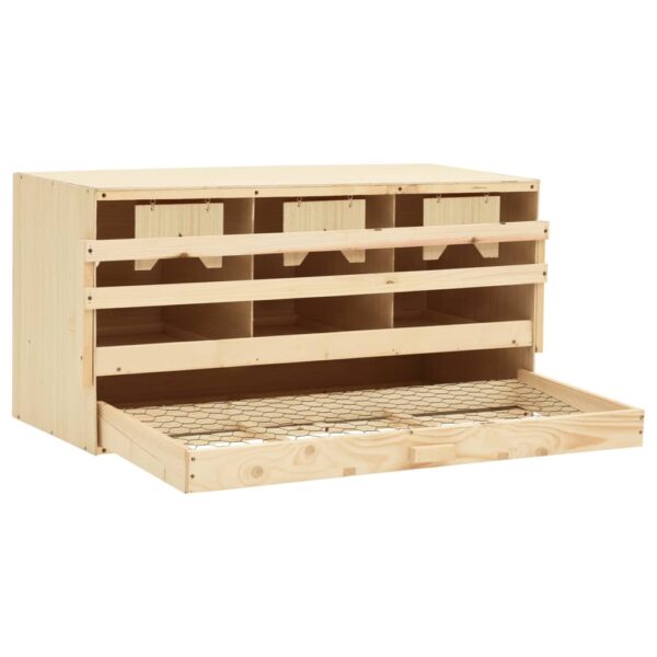 vidaXL Chicken Laying Nest 3 Compartments 28.3"x13"x15" Solid Pine Wood - Image 4