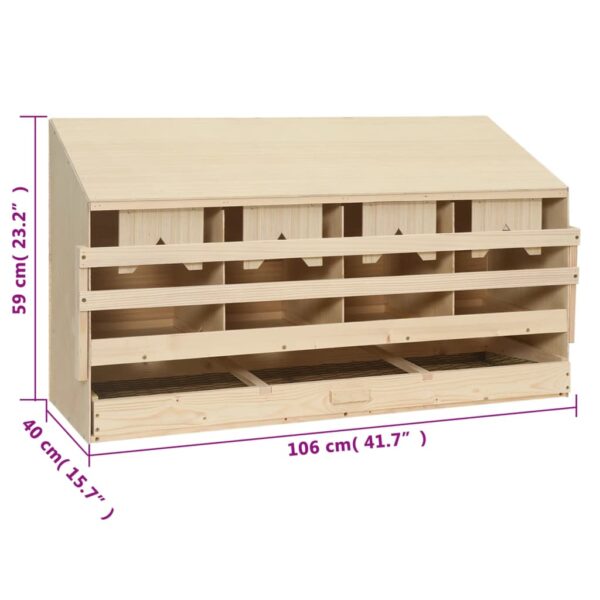 vidaXL Chicken Laying Nest 4 Compartments 41.7"x15.7"x23.2" Solid Pine Wood - Image 7