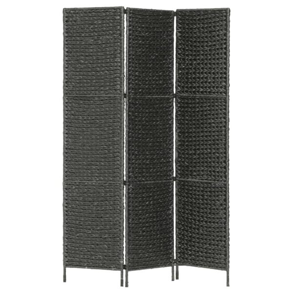 vidaXL 3-Panel Room Divider Black 45.7"x63"  Water Hyacinth