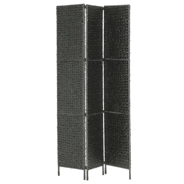 vidaXL 3-Panel Room Divider Black 45.7"x63"  Water Hyacinth - Image 3