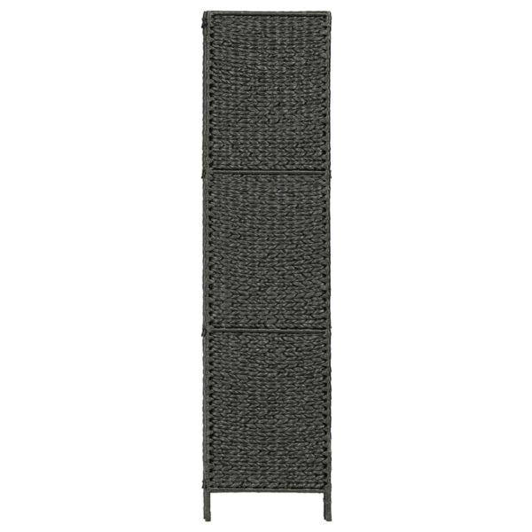 vidaXL 3-Panel Room Divider Black 45.7"x63"  Water Hyacinth - Image 4