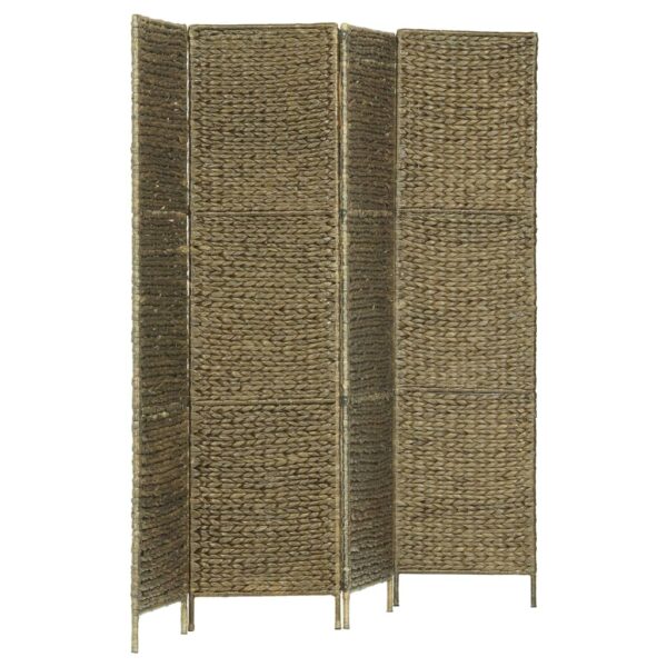 vidaXL 4-Panel Room Divider Brown 60.6"x63" Water Hyacinth - Image 2