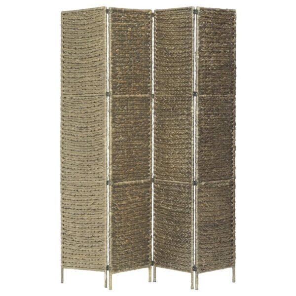 vidaXL 4-Panel Room Divider Brown 60.6"x63" Water Hyacinth - Image 3