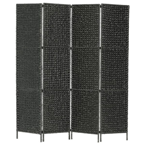 vidaXL 4-Panel Room Divider Black 60.6"x63"  Water Hyacinth